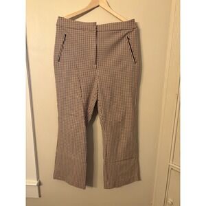 Maeve Anthropologie Women's Checkered Plaid Dress Pants Zipper Pockets Size 12